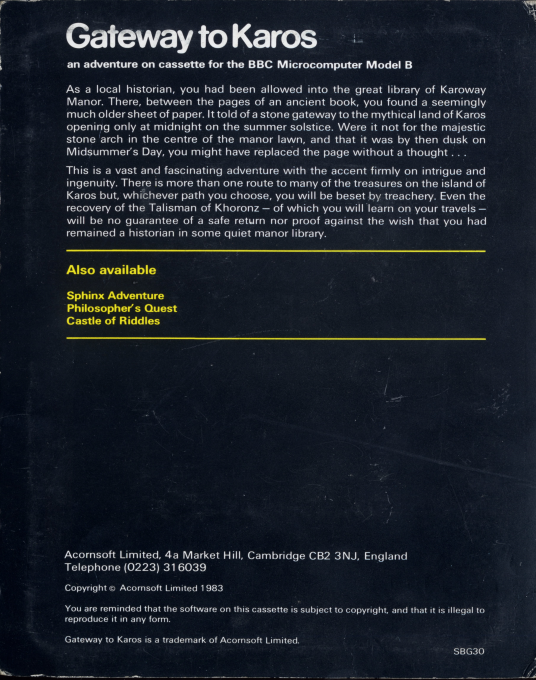 Gateway To Karos - Dos