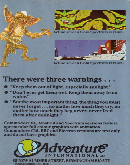 Gremlins - The Adventure - Dos