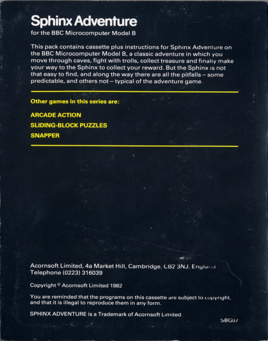 Sphinx Adventure - Dos
