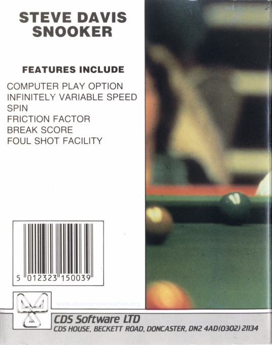 Steve Davis Snooker - Dos