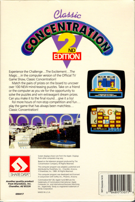 Classic Concentration : 2nd Edition - Dos