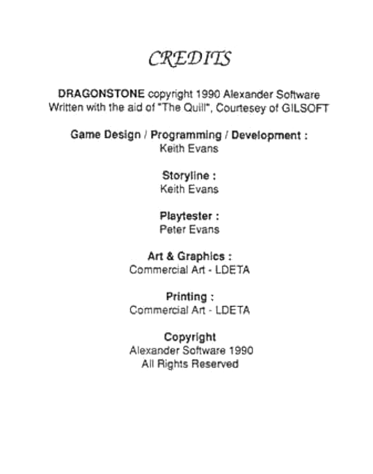 Dragonstone : The Quest - Dos