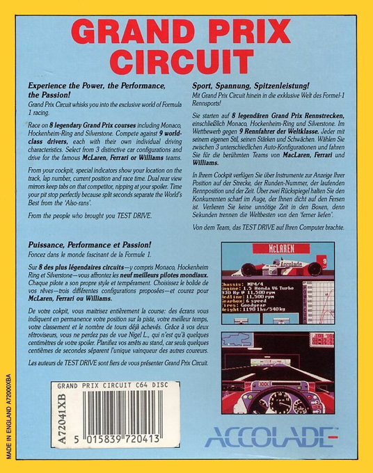 Grand Prix Circuit - Dos