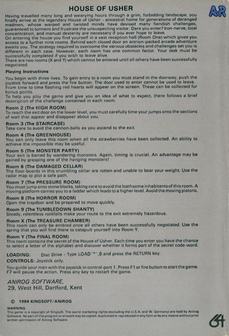 House Of Usher - Dos