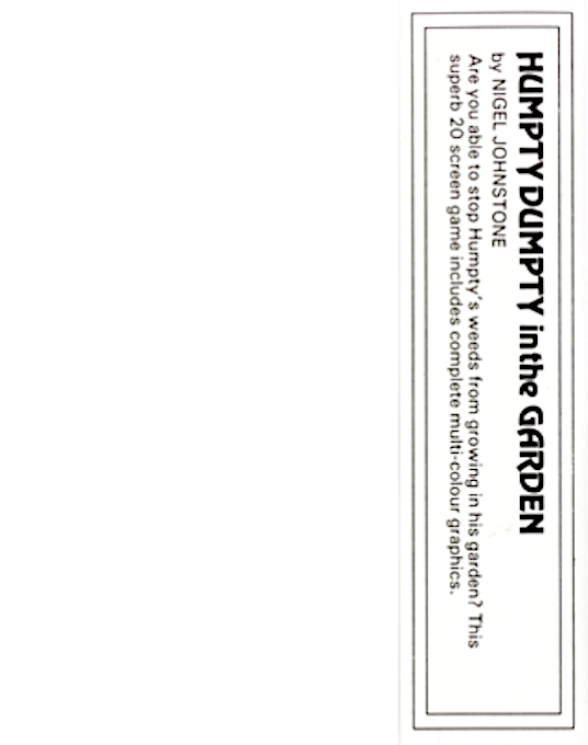 Humpty in the Garden dos