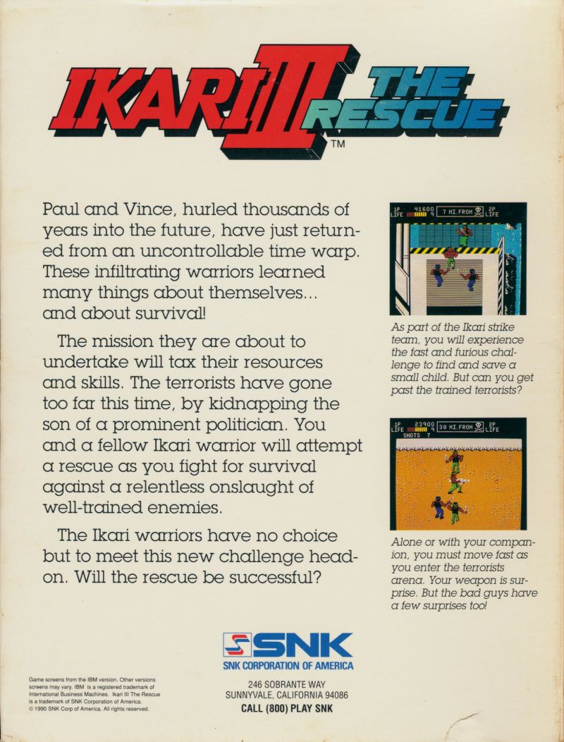 Ikari III : The Rescue - Dos