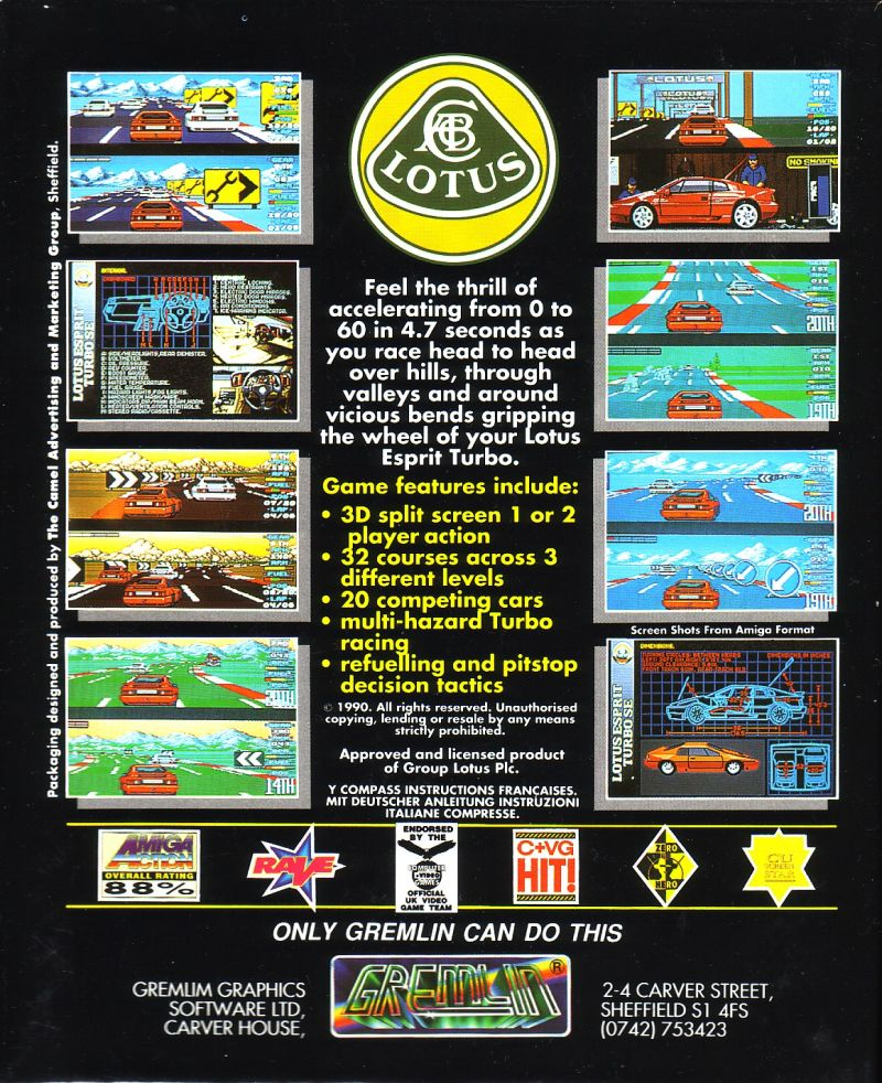 Lotus Esprit Turbo Challenge - Dos