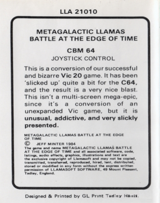 Metagalactic Llamas : Battle at the Edge of Time - Dos
