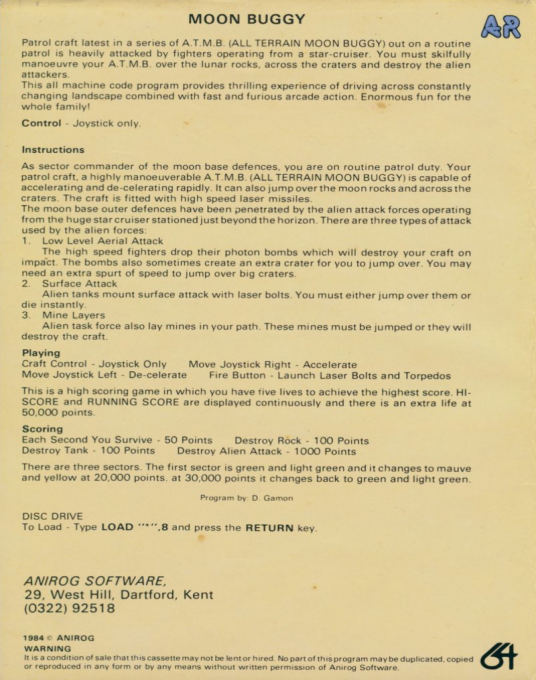 Moon Buggy (Anirog) - Dos