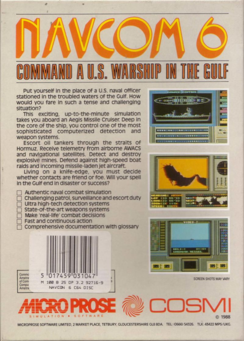 Navcom 6 : The Persian Gulf Defense - Dos
