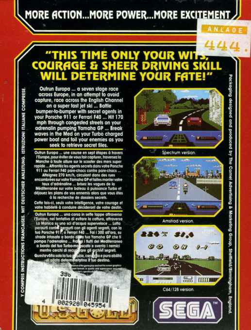 Out Run Europa - Dos