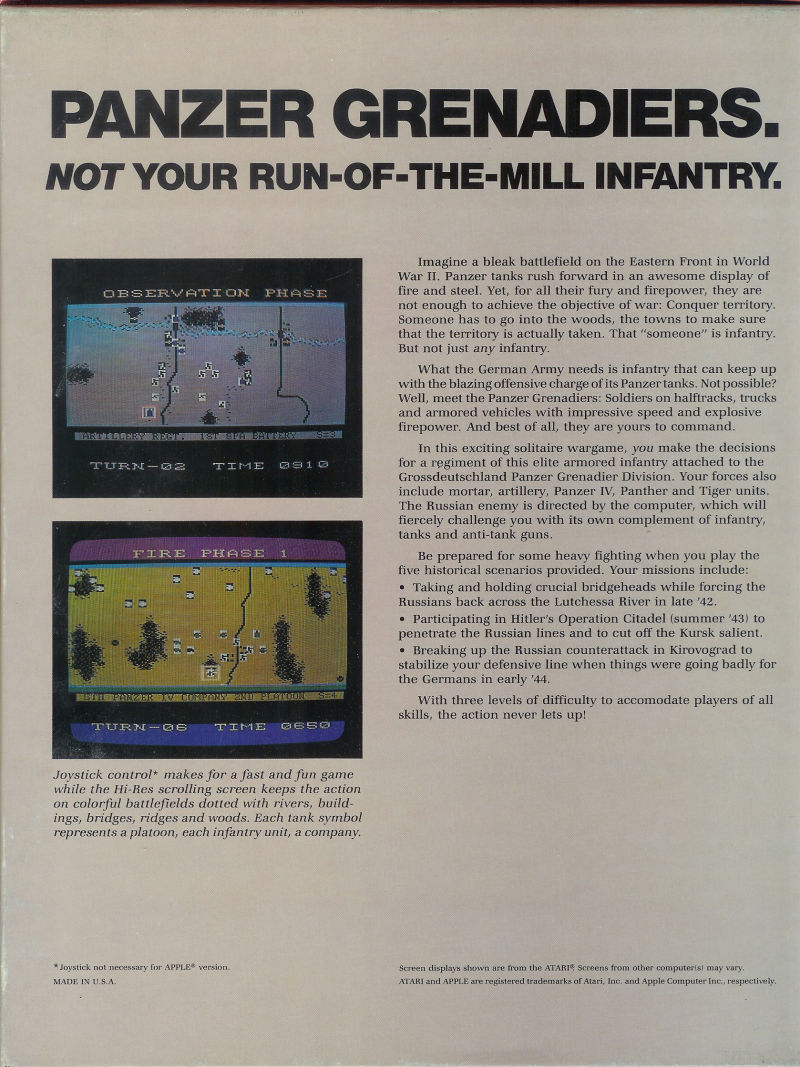 Panzer Grenadier - Dos