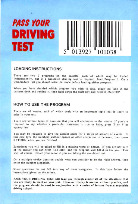 Pass Your Driving Test - Dos