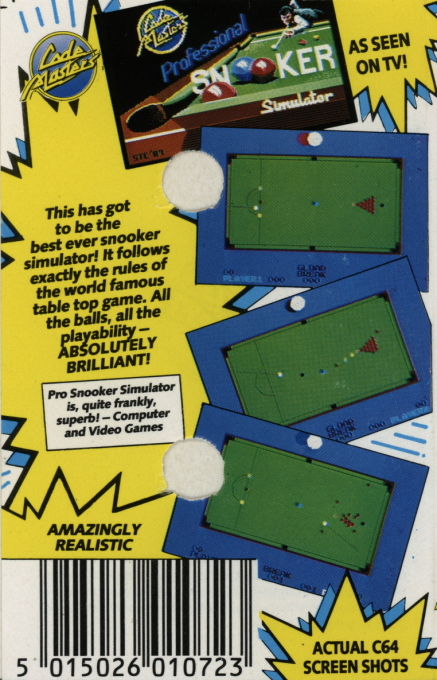 Professional Snooker Simulator dos