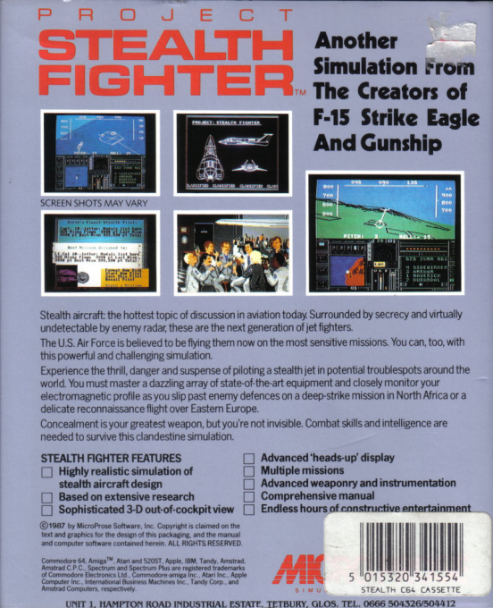 Project Stealth Fighter - Dos