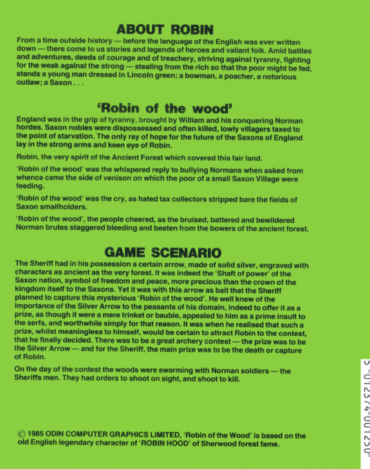 Robin of the Wood dos