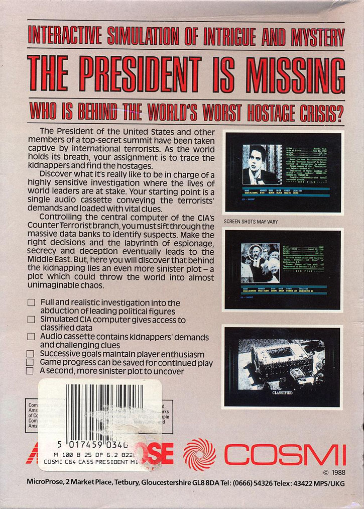 The President is Missing dos