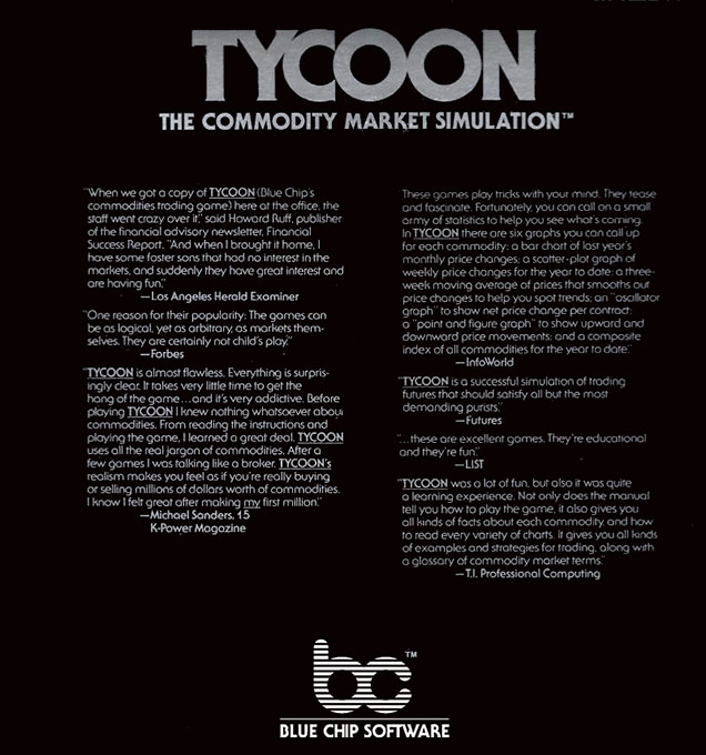 Tycoon : The Commodity Market Simulation - Dos