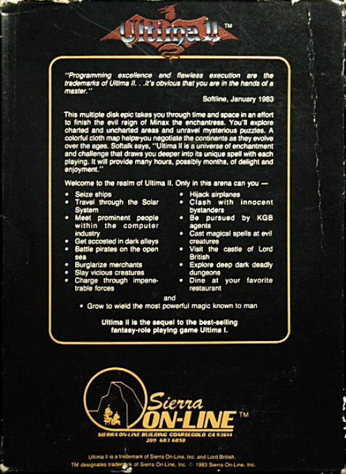 Ultima II : Revenge of the Enchantress - Dos