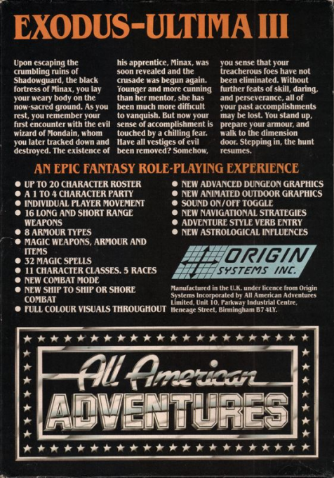 Ultima III : Exodus - Dos