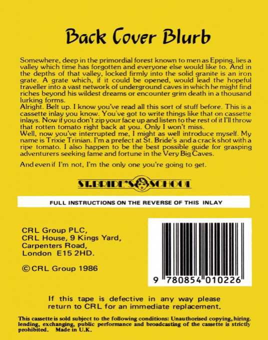 Very Big Cave Adventure, The dos