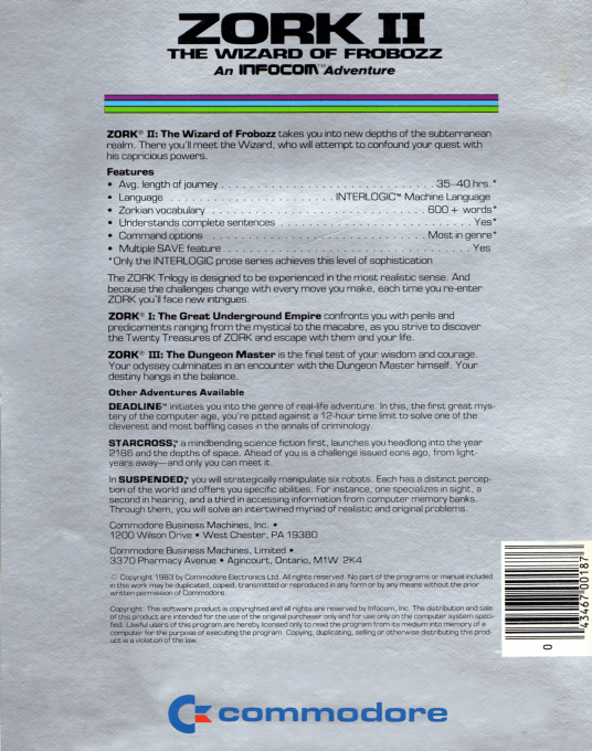 Zork II - The Wizard of Frobozz dos