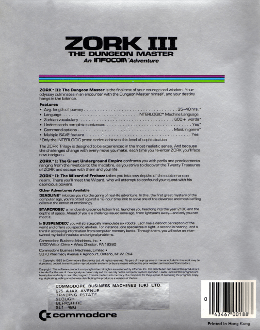 Zork III : The Dungeon Master dos
