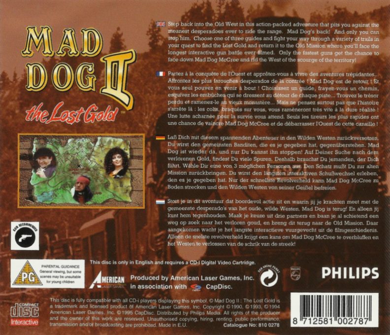 Mad Dog 2 : Le Trésor Perdu dos