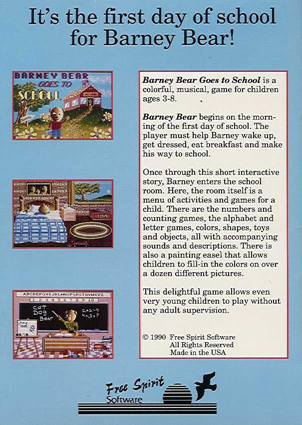 Barney Bear Goes To School - Dos