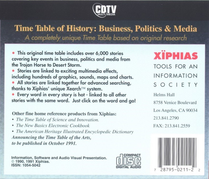 Time Table Of History - Business, Politics And Media - 1991a Edition - Dos