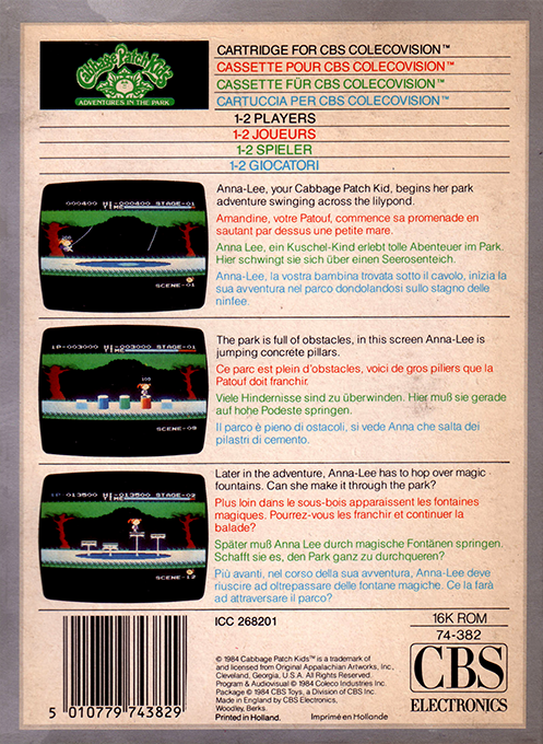 Cabbage Patch Kids - Adventures in the Park - Dos