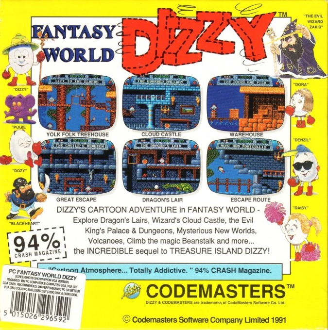Dizzy 3 - Fantasy World Dizzy - Dos