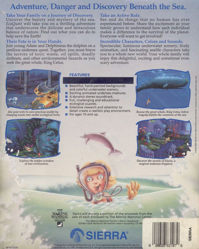 EcoQuest : Le Secret de la Cité Engloutie - Dos