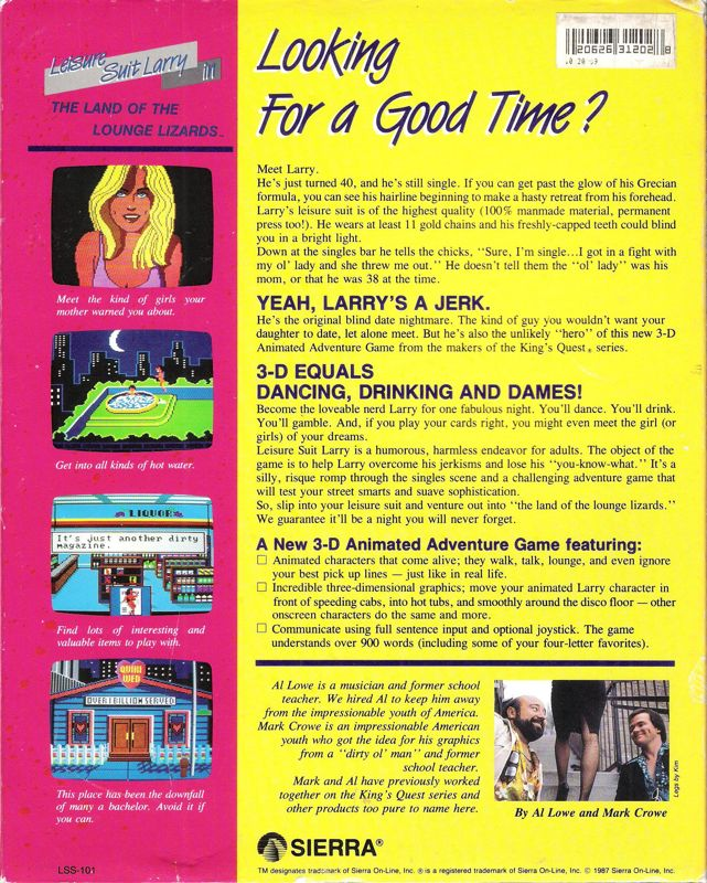 Leisure Suit Larry 1 - In the Land of the Lounge Lizards dos