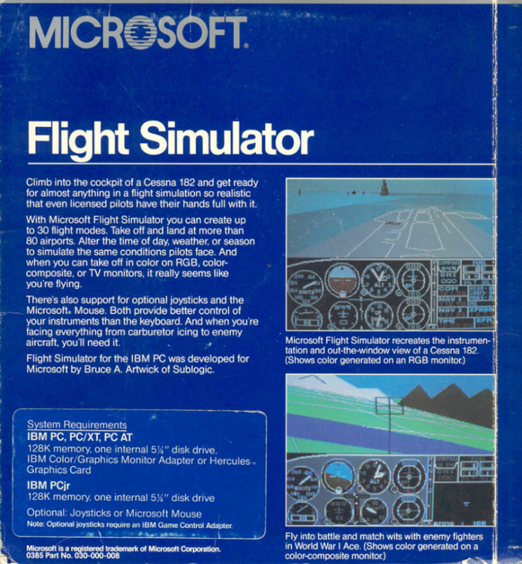 Microsoft Flight Simulator 2.0 dos