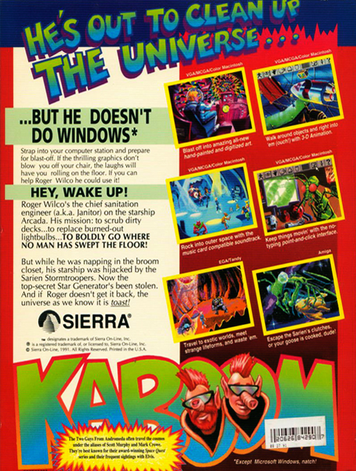 Space Quest I: Roger Wilco in the Sarien Encounter dos