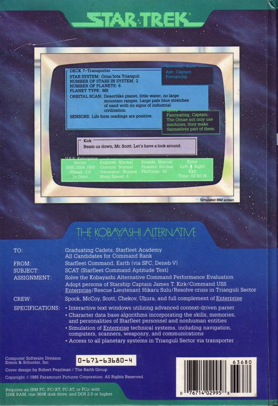 Star Trek : The Kobayashi Alternative - Dos