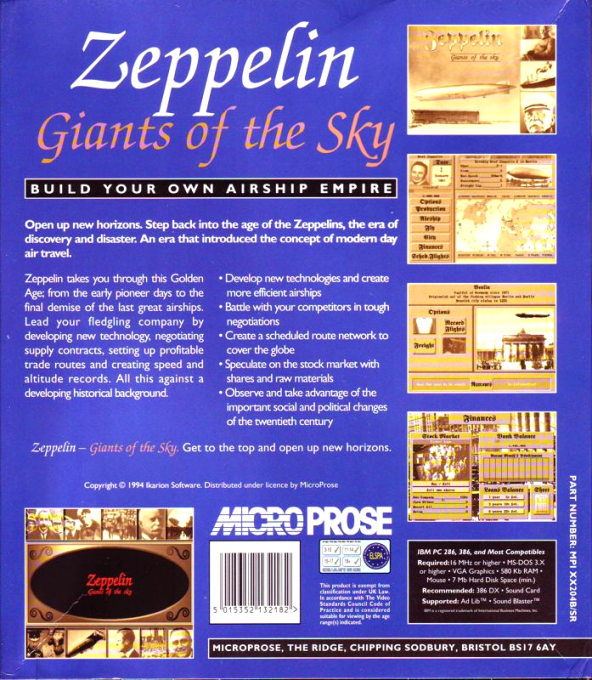 Zeppelin! Command a Global Airship Empire - Dos