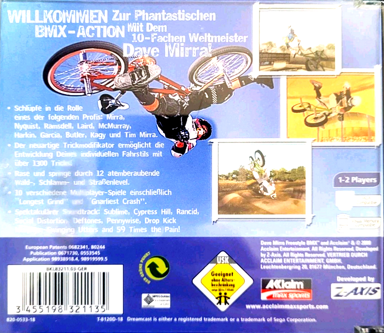 Dave Mirra Freestyle BMX - Dos