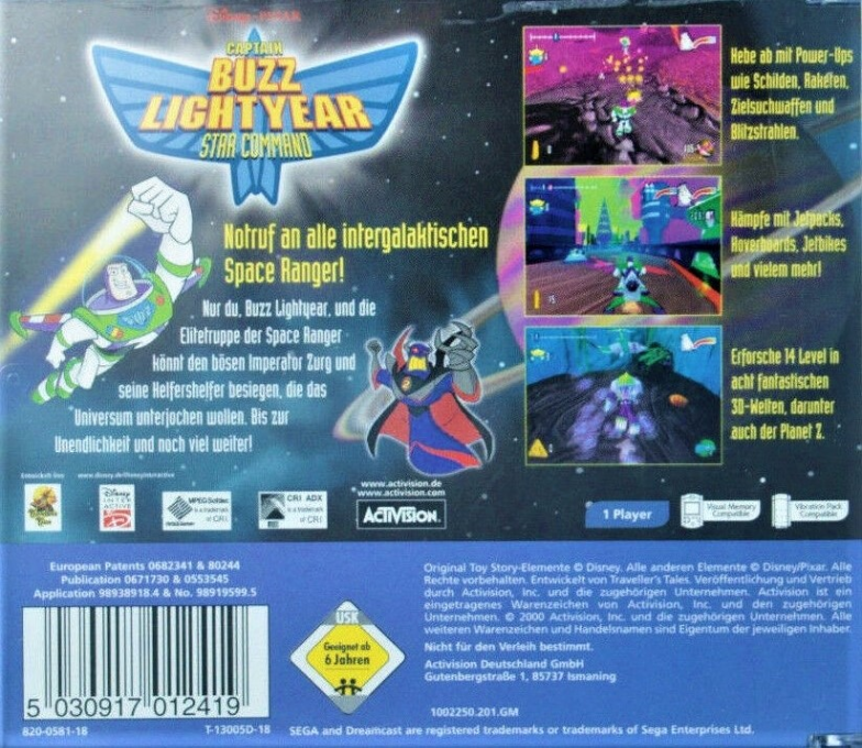 Disney-Pixar Les Aventures de Buzz l'Éclair - Dos