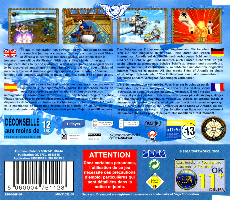 Skies of Arcadia dos