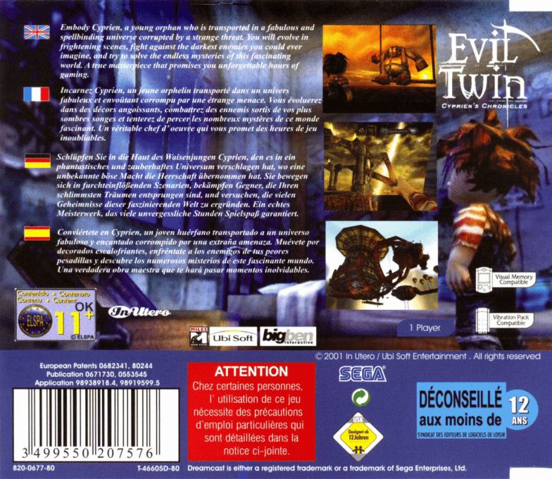 Evil Twin - Cyprien's Chronicles - Dos