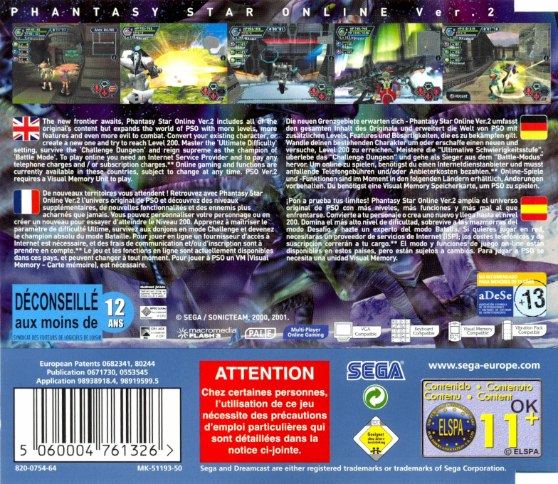 Phantasy Star Online Ver. 2 dos