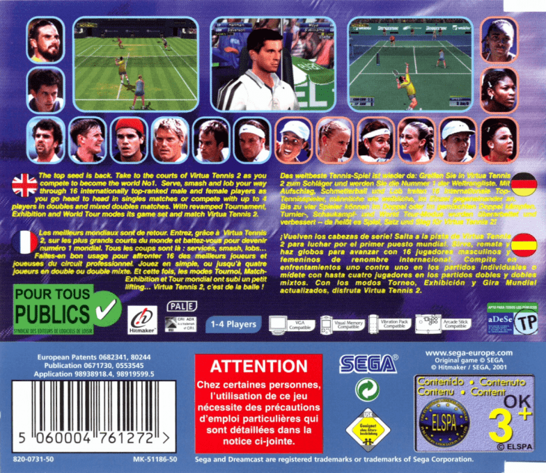 Virtua Tennis 2 - Dos