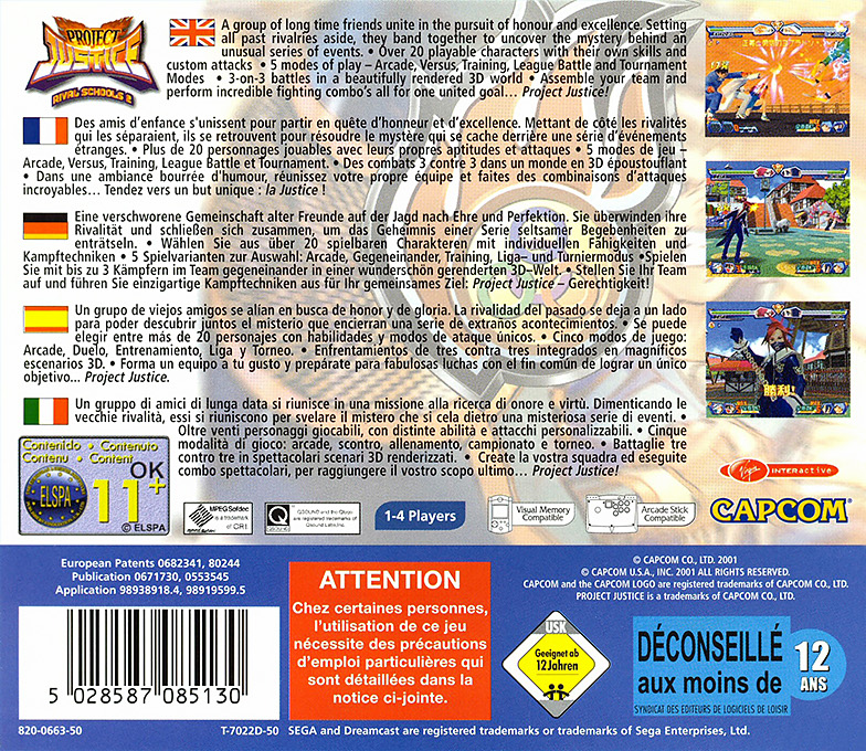 Project Justice - Rival Schools 2 - Dos