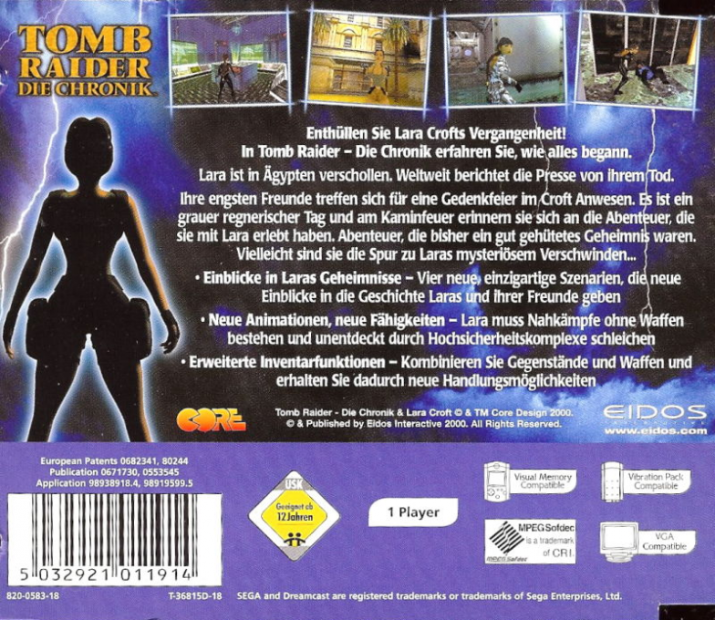 Tomb Raider : Sur Les Traces de Lara Croft - Dos