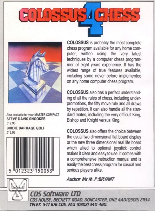 Colossus Chess 4.0 dos