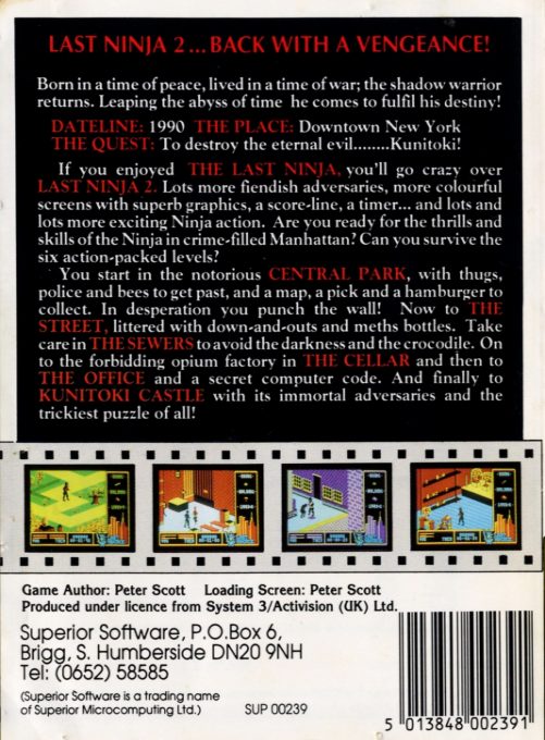 Last Ninja 2 - Back with a Vengeance dos