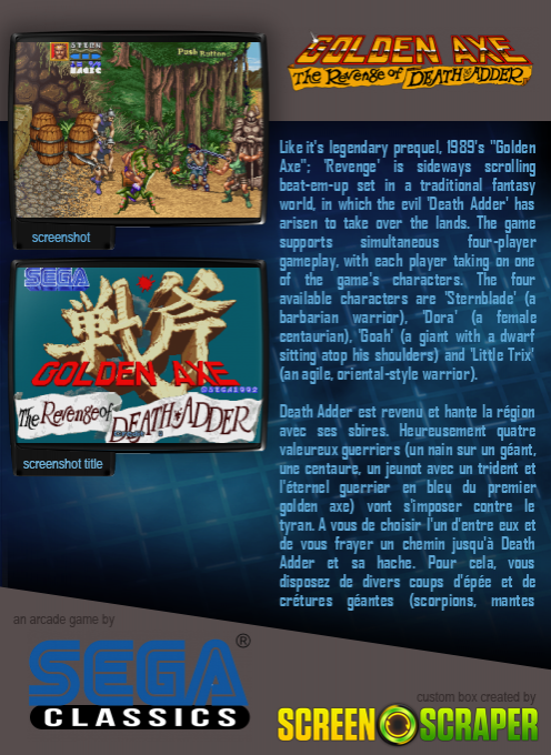 Golden Axe: The Revenge of Death Adder dos
