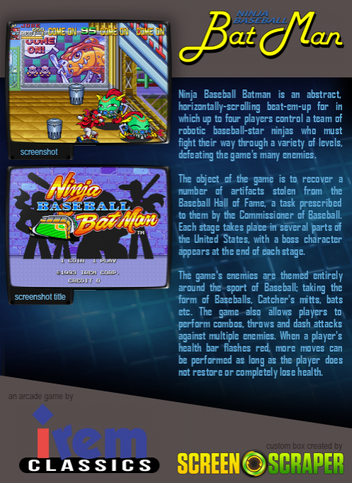 Ninja Baseball Bat Man dos